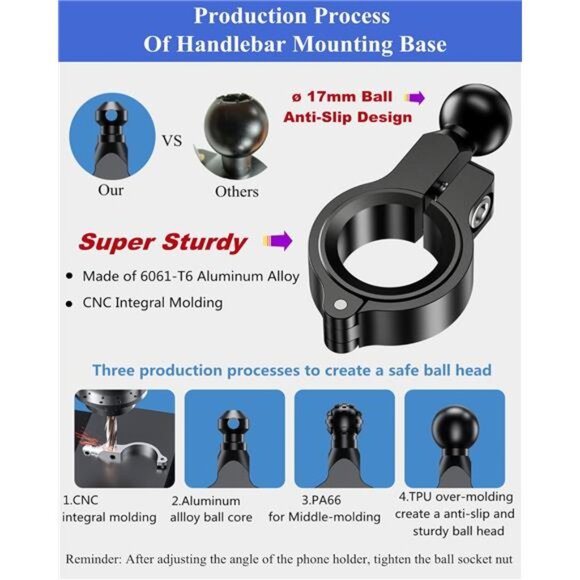 Motorcycle Phone Mount, [1s Lock] [One Hand Operation] Bike Phone Mount - Picture 12 of 16